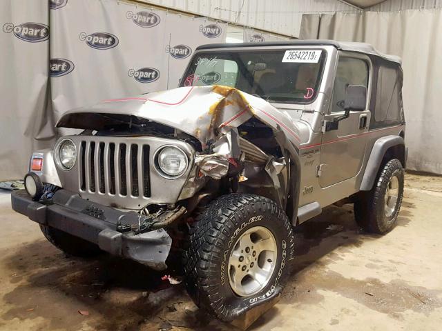 1J4FA49S71P333303 - 2001 JEEP WRANGLER / SILVER photo 2