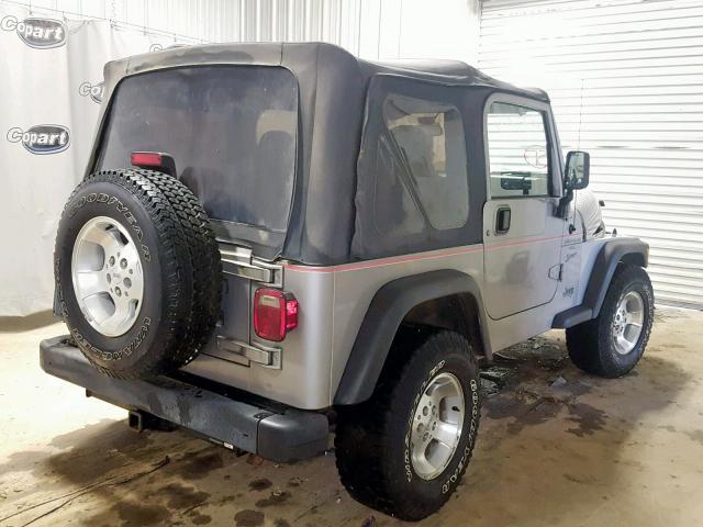 1J4FA49S71P333303 - 2001 JEEP WRANGLER / SILVER photo 4