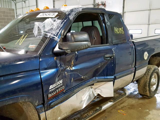 3B7KF23C52M269880 - 2002 DODGE RAM 2500 BLUE photo 9