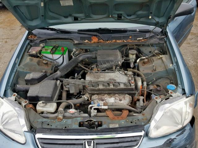 2HGEJ6612YH591351 - 2000 HONDA CIVIC BASE BLUE photo 7