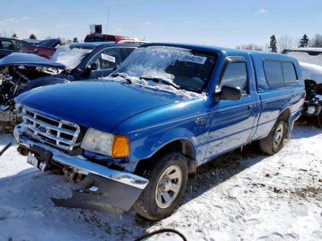 1FTYR10U82TA24033 - 2002 FORD RANGER BLUE photo 2