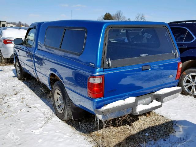 1FTYR10U82TA24033 - 2002 FORD RANGER BLUE photo 3