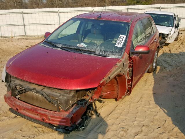 2FMDK3JC9BBA95273 - 2011 FORD EDGE SEL MAROON photo 2