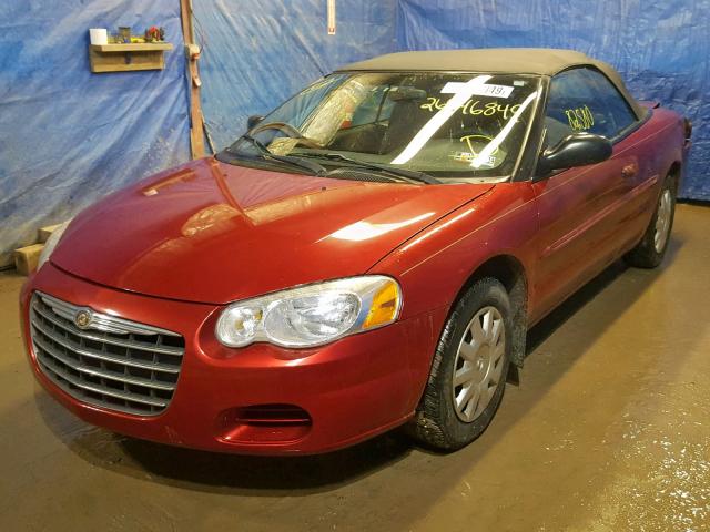 1C3EL45R44N253511 - 2004 CHRYSLER SEBRING LX RED photo 2