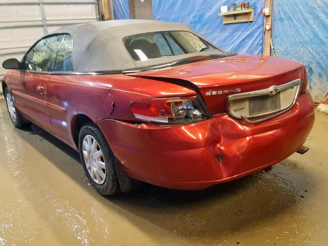 1C3EL45R44N253511 - 2004 CHRYSLER SEBRING LX RED photo 3