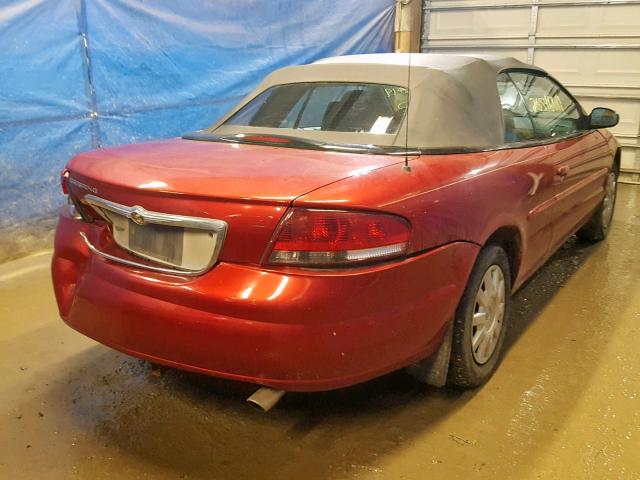 1C3EL45R44N253511 - 2004 CHRYSLER SEBRING LX RED photo 4