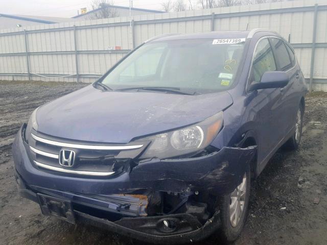 2HKRM4H77DH683375 - 2013 HONDA CR-V EXL BLUE photo 2