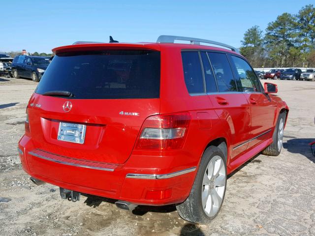 WDCGG8HB3AF312384 - 2010 MERCEDES-BENZ GLK 350 4M RED photo 4