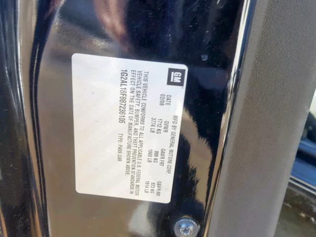 1G2AL18F887236106 - 2008 PONTIAC G5 BLACK photo 10