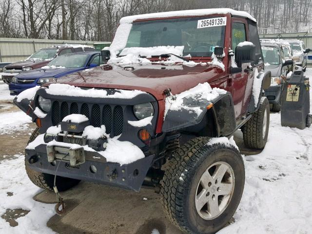 1J4AA5D19AL103588 - 2010 JEEP WRANGLER S BURGUNDY photo 2