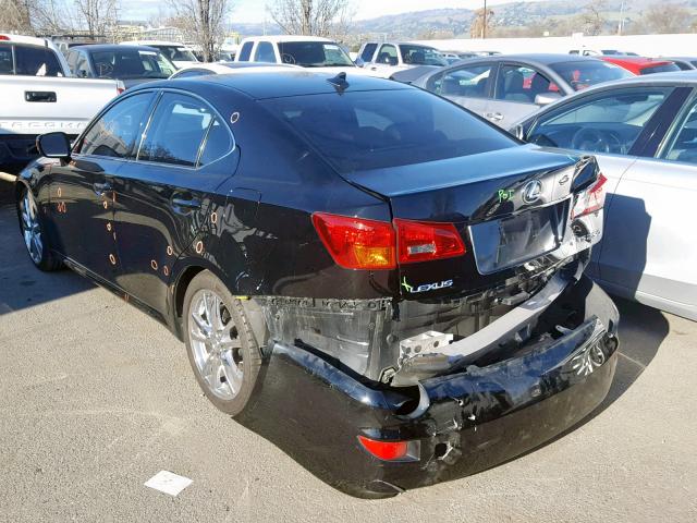 JTHBK262572025416 - 2007 LEXUS IS 250 BLACK photo 3