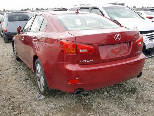 JTHBK262472028291 - 2007 LEXUS IS 250 RED photo 3