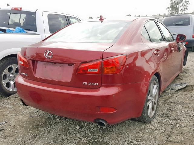 JTHBK262472028291 - 2007 LEXUS IS 250 RED photo 4