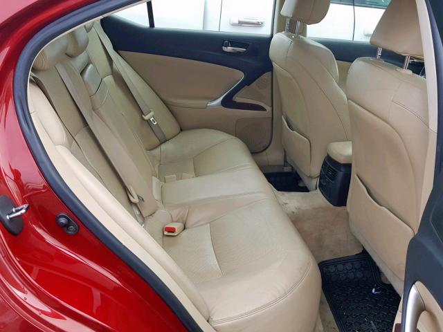 JTHBK262472028291 - 2007 LEXUS IS 250 RED photo 6