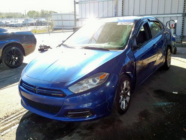 1C3CDFBA2DD155288 - 2013 DODGE DART SXT BLUE photo 2