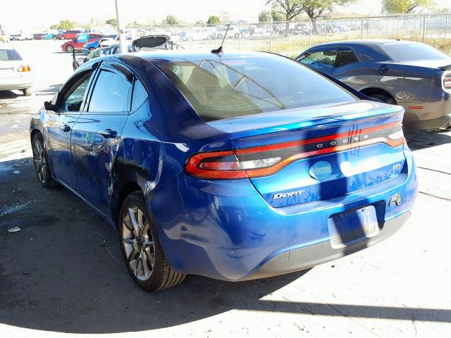 1C3CDFBA2DD155288 - 2013 DODGE DART SXT BLUE photo 3