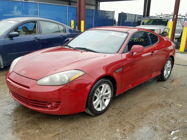 KMHHM66D47U245550 - 2007 HYUNDAI TIBURON GS BURGUNDY photo 2