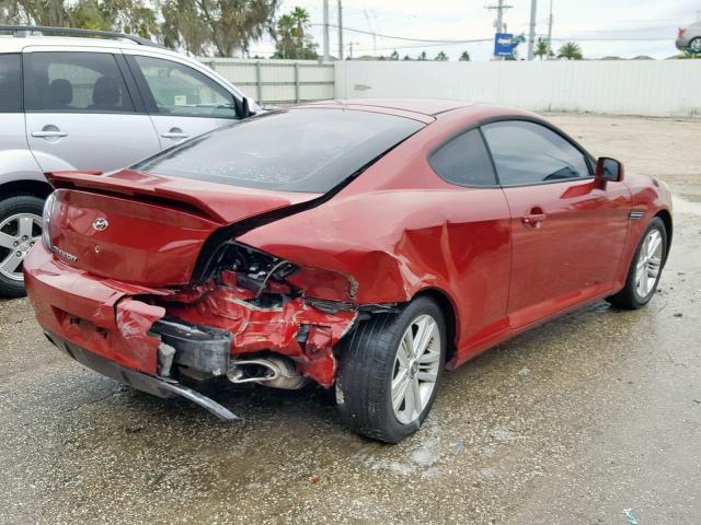 KMHHM66D47U245550 - 2007 HYUNDAI TIBURON GS BURGUNDY photo 4