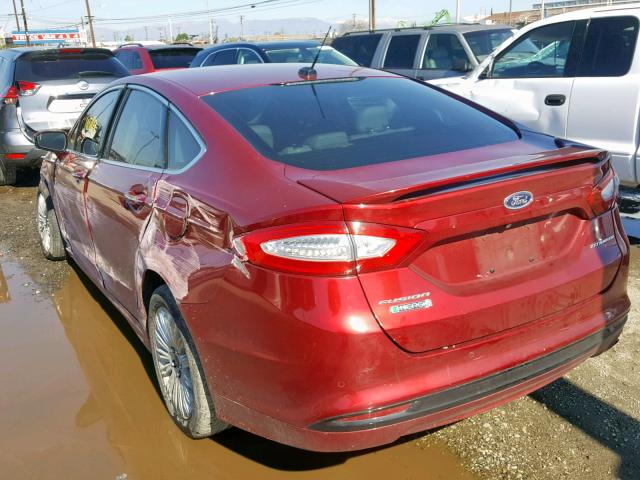 3FA6P0SU2ER395463 - 2014 FORD FUSION TIT RED photo 3