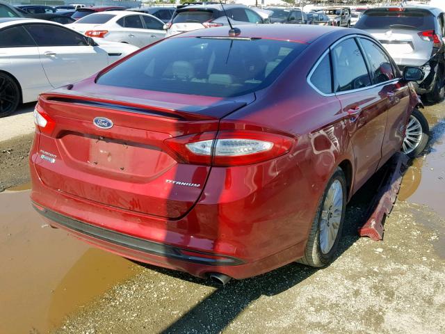 3FA6P0SU2ER395463 - 2014 FORD FUSION TIT RED photo 4