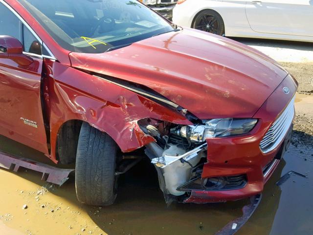 3FA6P0SU2ER395463 - 2014 FORD FUSION TIT RED photo 9