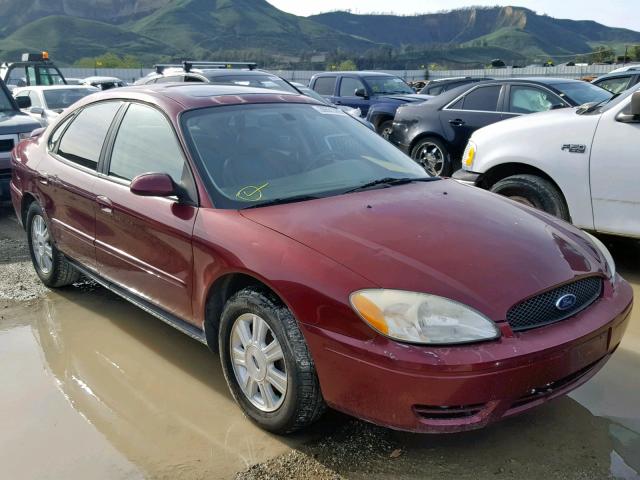 1FAFP56295A248198 - 2005 FORD TAURUS SEL BURGUNDY photo 1