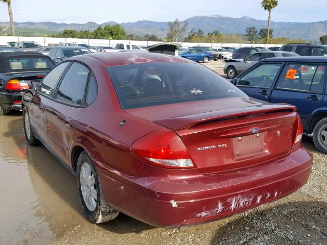 1FAFP56295A248198 - 2005 FORD TAURUS SEL BURGUNDY photo 3