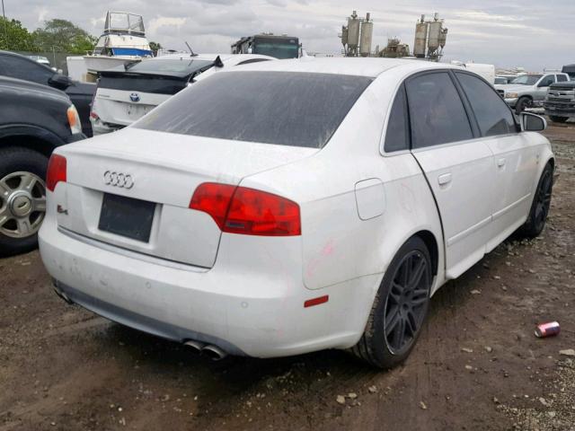 WAUGL78E48A098953 - 2008 AUDI S4 QUATTRO WHITE photo 4