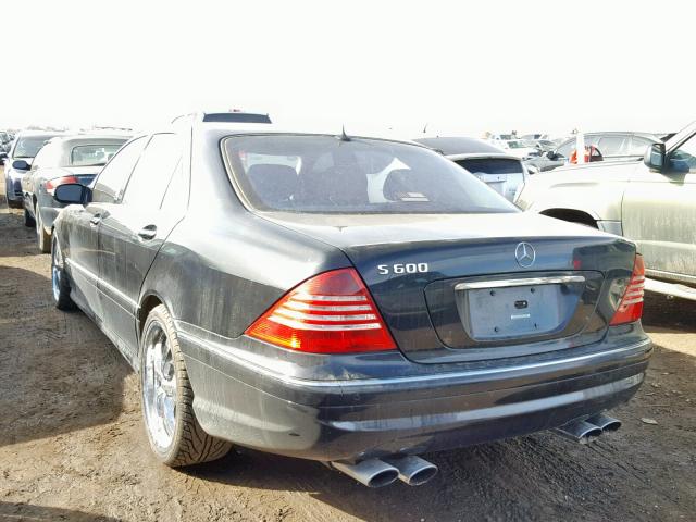 WDBNG76J93A351111 - 2003 MERCEDES-BENZ S 600 BLACK photo 3