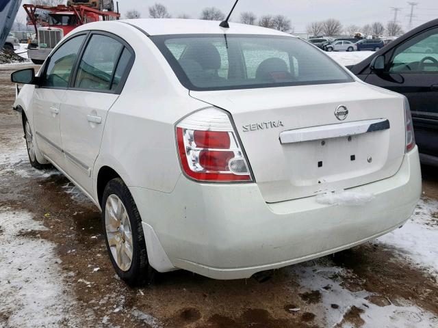 3N1AB6AP1AL661704 - 2010 NISSAN SENTRA 2.0 WHITE photo 3