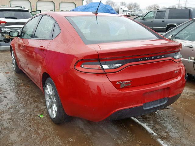 1C3CDFBA2DD200133 - 2013 DODGE DART SXT RED photo 3