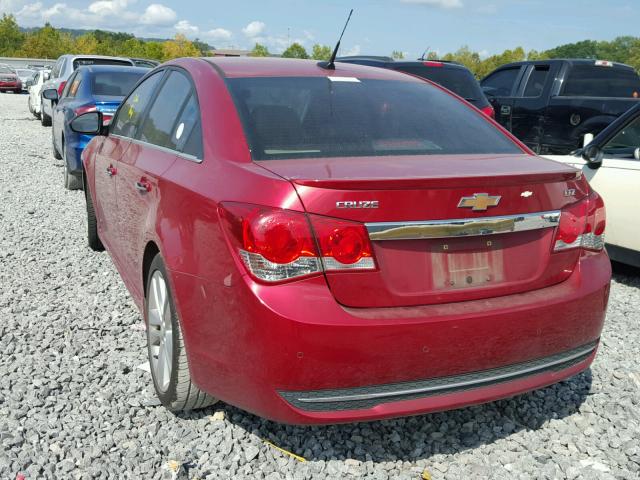 1G1PH5S90B7290372 - 2011 CHEVROLET CRUZE LTZ RED photo 3