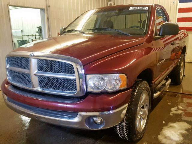 1D7HU16Z82J224087 - 2002 DODGE RAM 1500 BURGUNDY photo 2