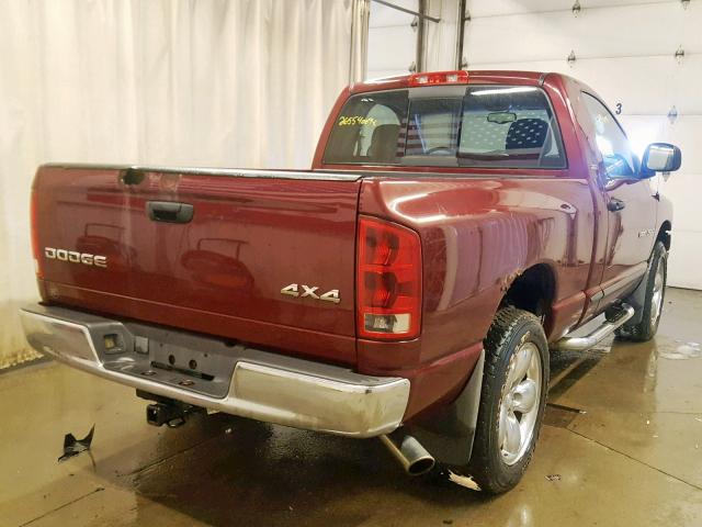 1D7HU16Z82J224087 - 2002 DODGE RAM 1500 BURGUNDY photo 4