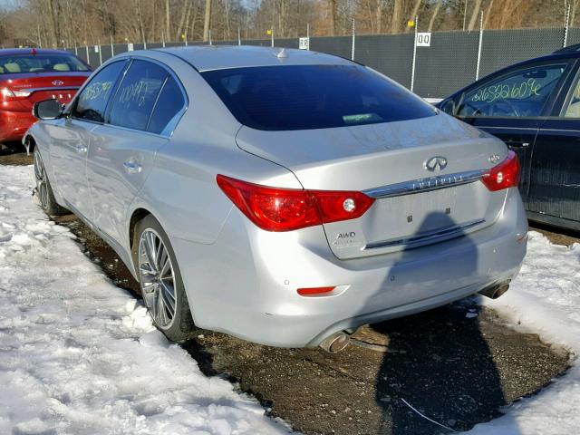 JN1BV7AR0EM681263 - 2014 INFINITI Q50 BASE SILVER photo 3