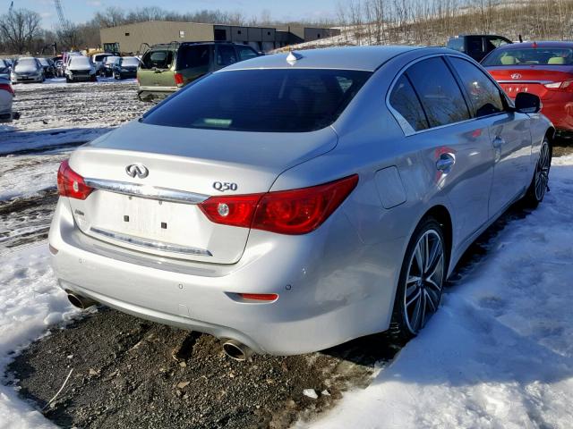 JN1BV7AR0EM681263 - 2014 INFINITI Q50 BASE SILVER photo 4