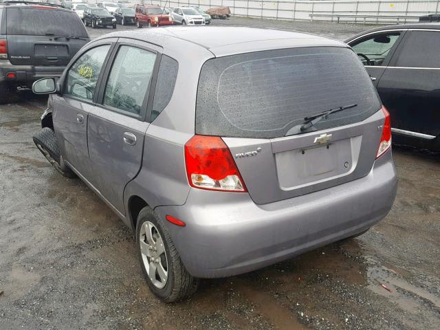 KL1TD66677B725780 - 2007 CHEVROLET AVEO BASE ნაცრისფერი ფოტო 3