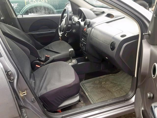 KL1TD66677B725780 - 2007 CHEVROLET AVEO BASE ნაცრისფერი ფოტო 5