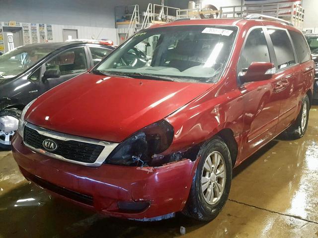 KNDMG4C73C6432175 - 2012 KIA SEDONA LX MAROON photo 2