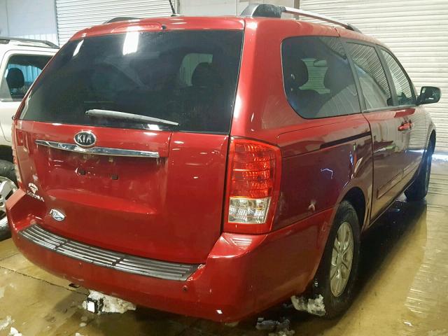 KNDMG4C73C6432175 - 2012 KIA SEDONA LX MAROON photo 4