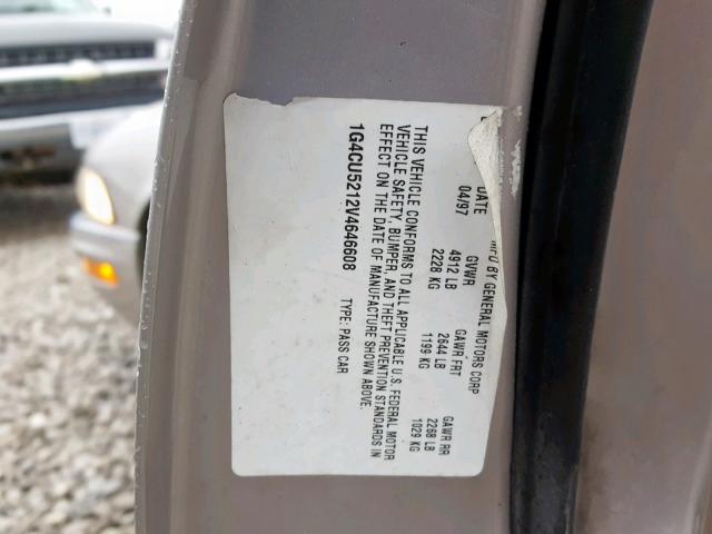 1G4CU5212V4646608 - 1997 BUICK PARK AVENU TAN photo 10