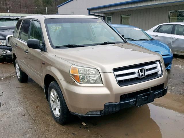 2HKYF18116H518960 - 2006 HONDA PILOT LX GOLD photo 1