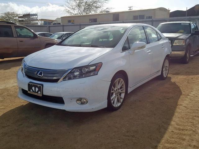 JTHBB1BA7A2006929 - 2010 LEXUS HS 250H WHITE photo 2