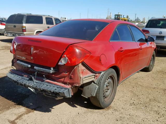 1G2ZF58B974116104 - 2007 PONTIAC G6 VALUE L RED photo 4