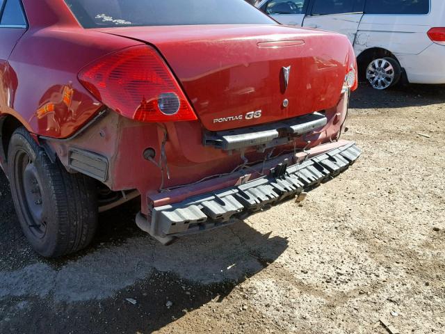 1G2ZF58B974116104 - 2007 PONTIAC G6 VALUE L RED photo 9