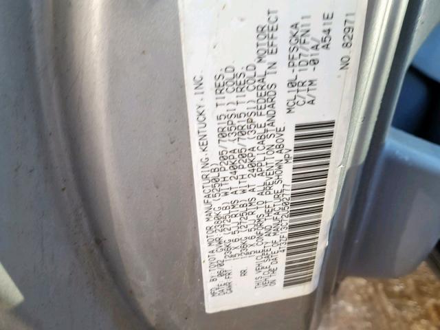 4T3ZF13C72U502777 - 2002 TOYOTA SIENNA LE GRAY photo 10