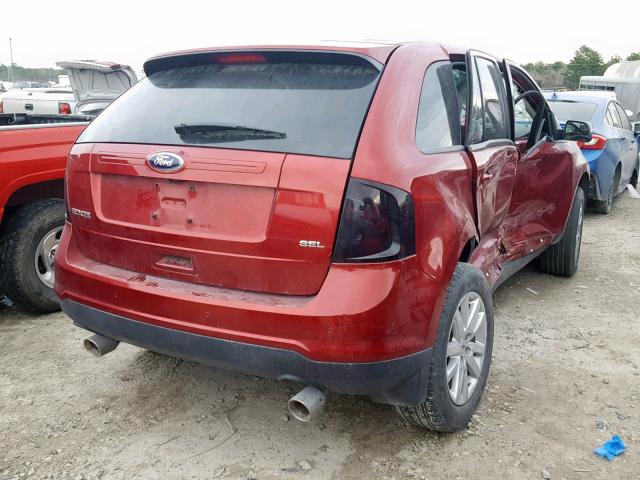 2FMDK3JC6EBB29612 - 2014 FORD EDGE SEL BURGUNDY photo 4