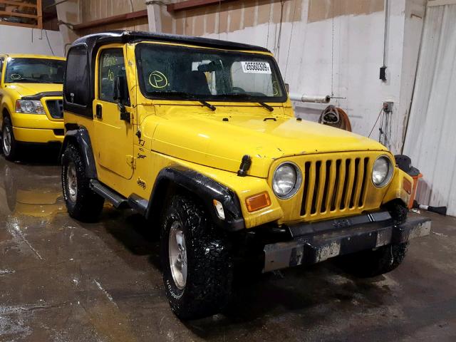 1J4FA49S01P342988 - 2001 JEEP WRANGLER / YELLOW photo 1