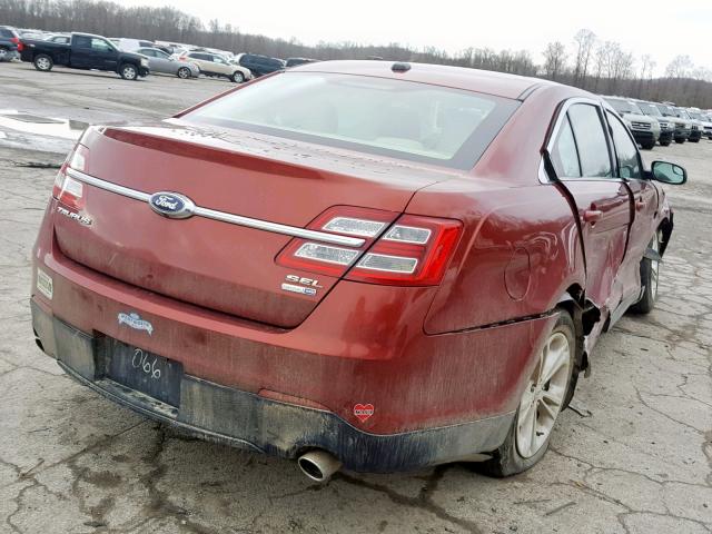 1FAHP2H82EG142066 - 2014 FORD TAURUS SEL BURGUNDY photo 4