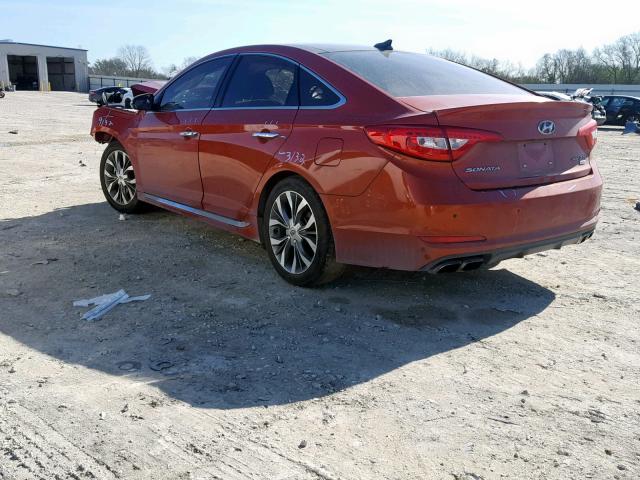 5NPE34AB7FH124718 - 2015 HYUNDAI SONATA SPO ORANGE photo 3